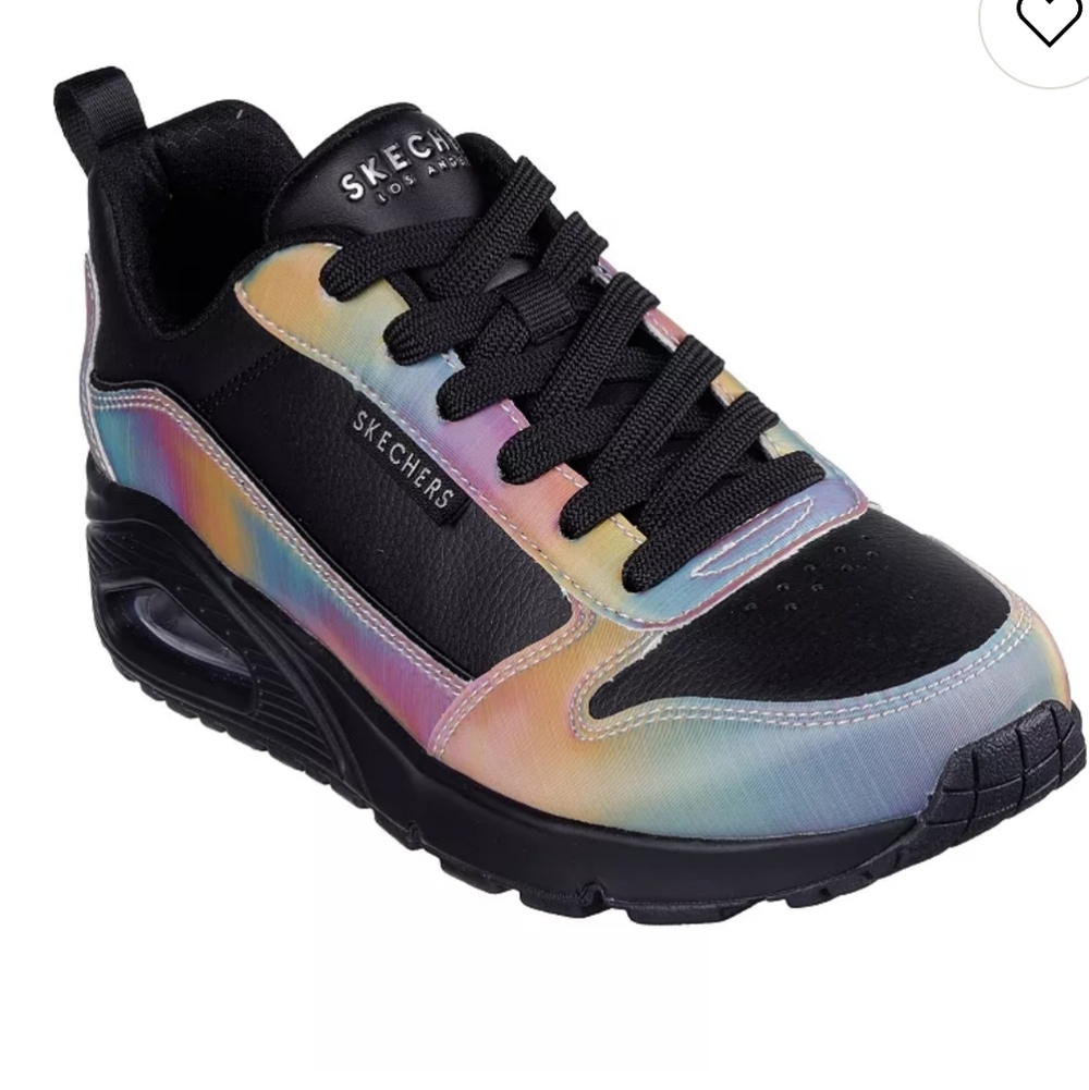 NIB Sketchers Street Black Uno--Opalescent Women's Sneakers--Size 8